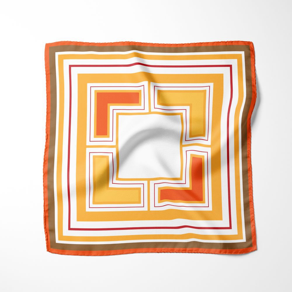 Silk scarf - Geometric Warm