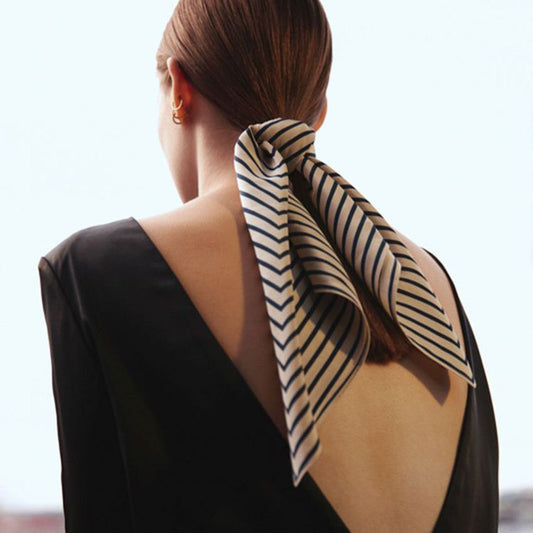 Beige silk scarf - 45*45 CM