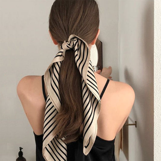 Beige silk scarf - 45*45 CM
