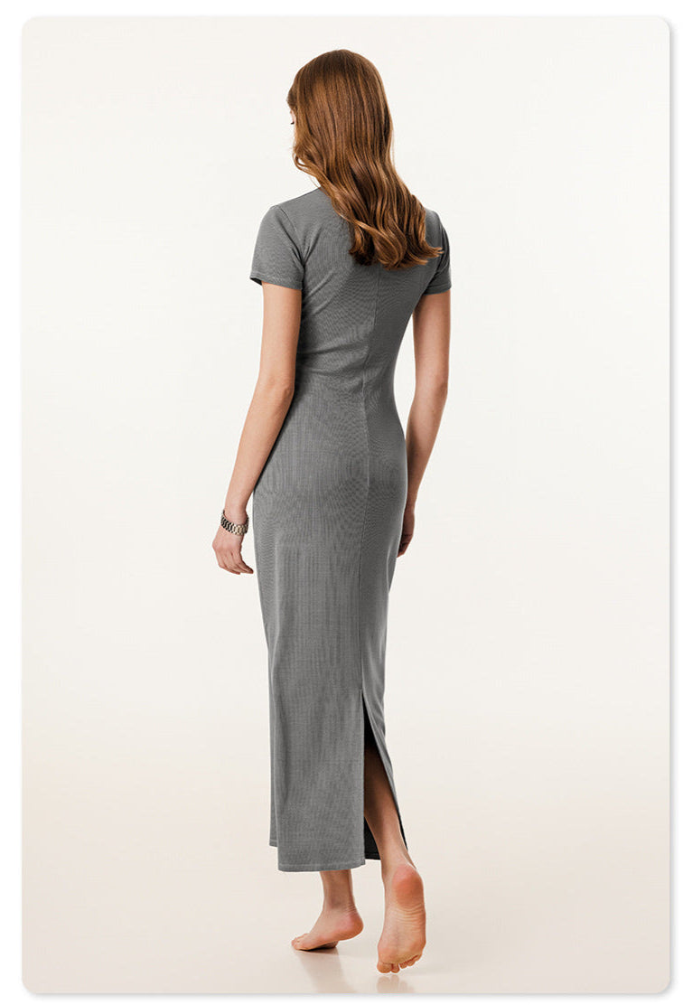 Maillard fitting long knitted dress - Grey