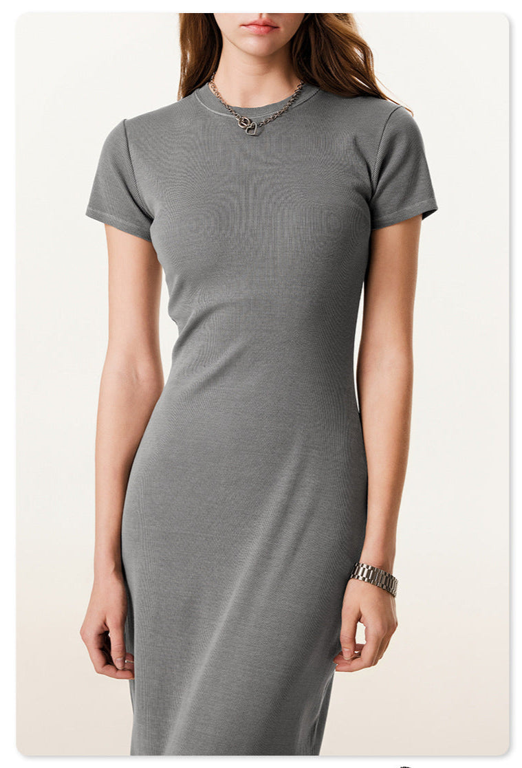Maillard fitting long knitted dress - Grey