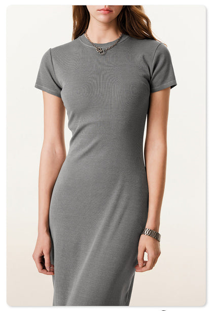 Maillard fitting long knitted dress - Grey