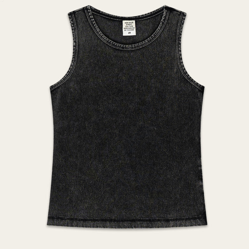 Embroidery sleeveless tank vest
