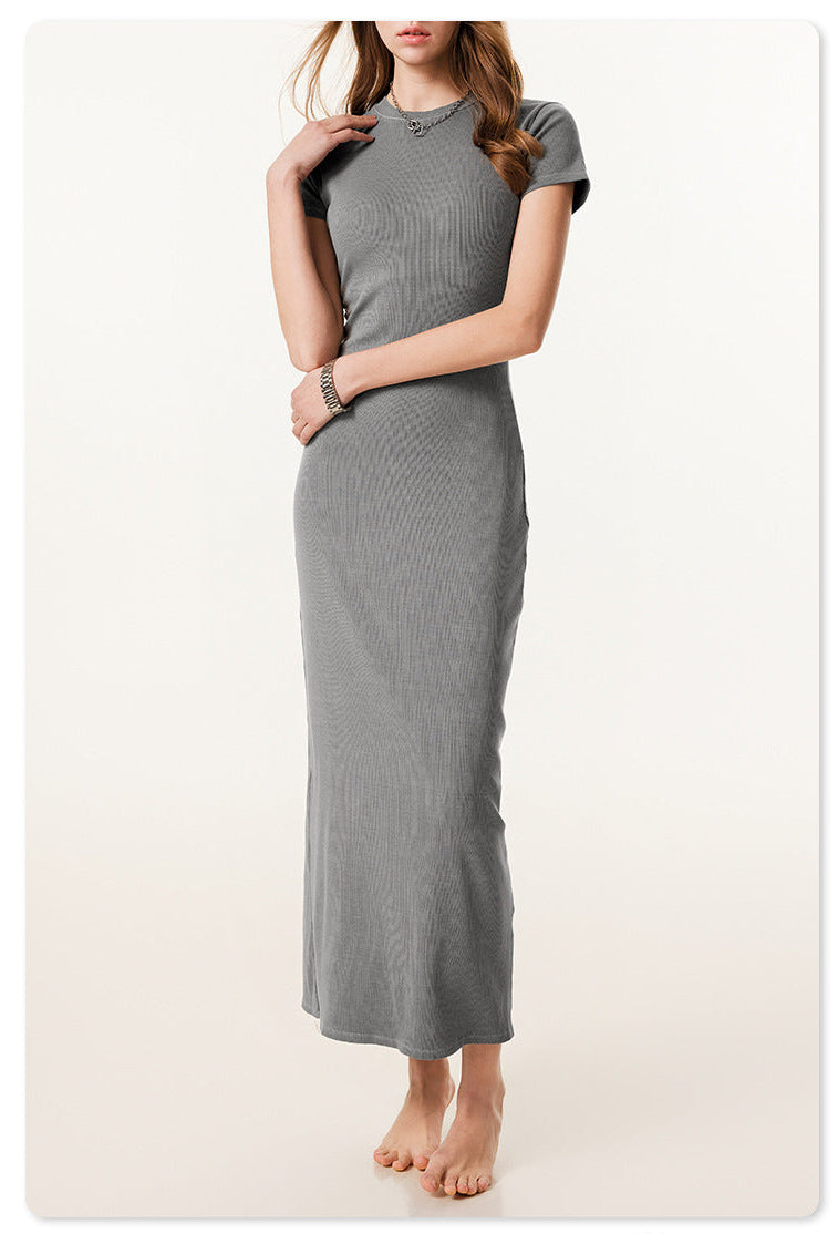 Maillard fitting long knitted dress - Grey