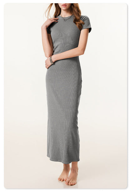 Maillard fitting long knitted dress - Grey