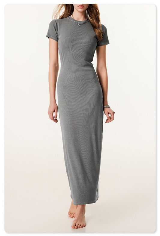 Maillard fitting long knitted dress - Grey