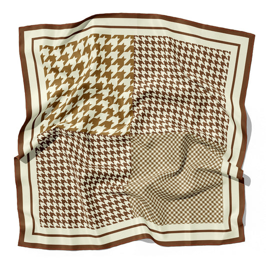 Silk scarf - Houndstooth 50*50 CM