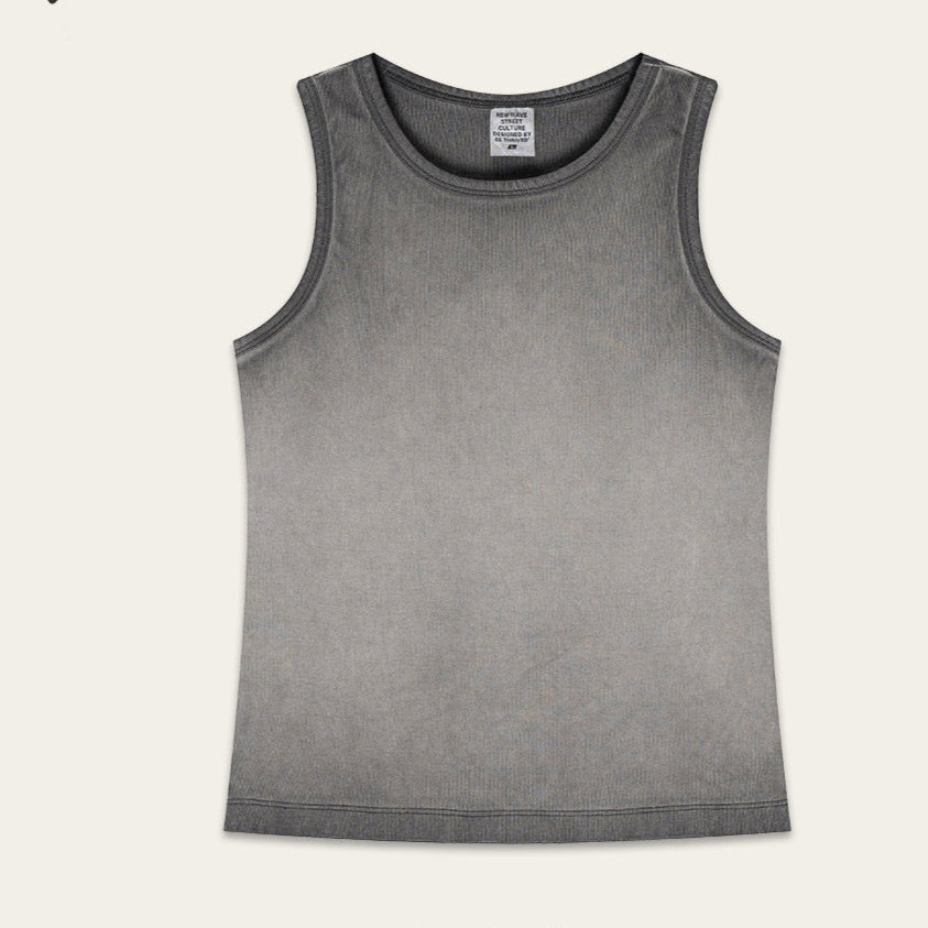 Embroidery sleeveless tank vest