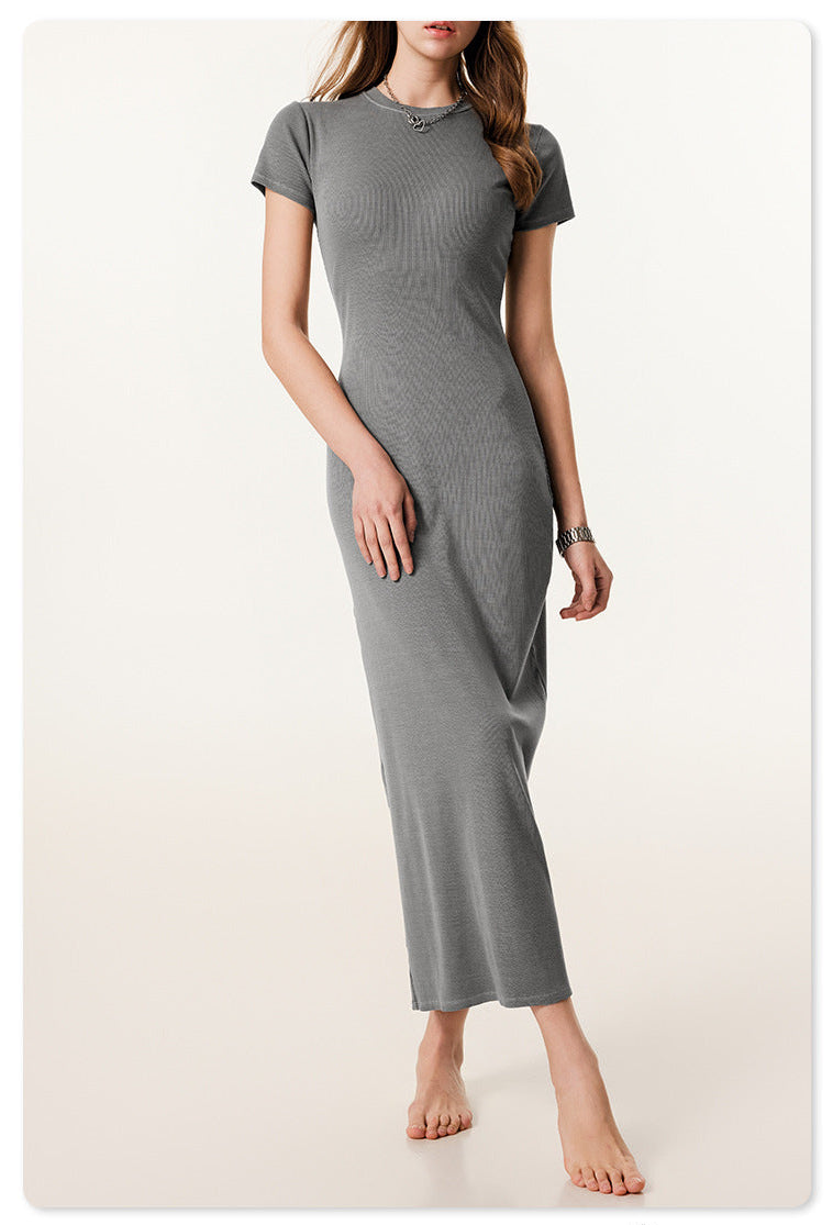 Maillard fitting long knitted dress - Grey