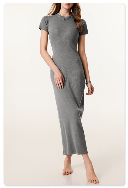 Maillard fitting long knitted dress - Grey